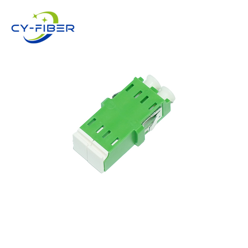 LC APC Duplex OS2 Single Mode Fiber Optic Adapter with Elastic Clip