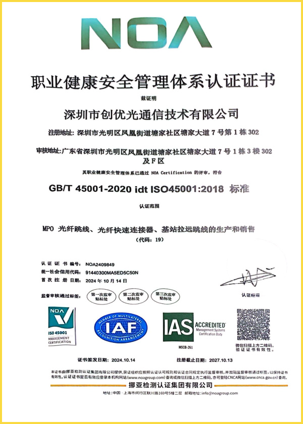 Occupational Health and Safety Management System Certification