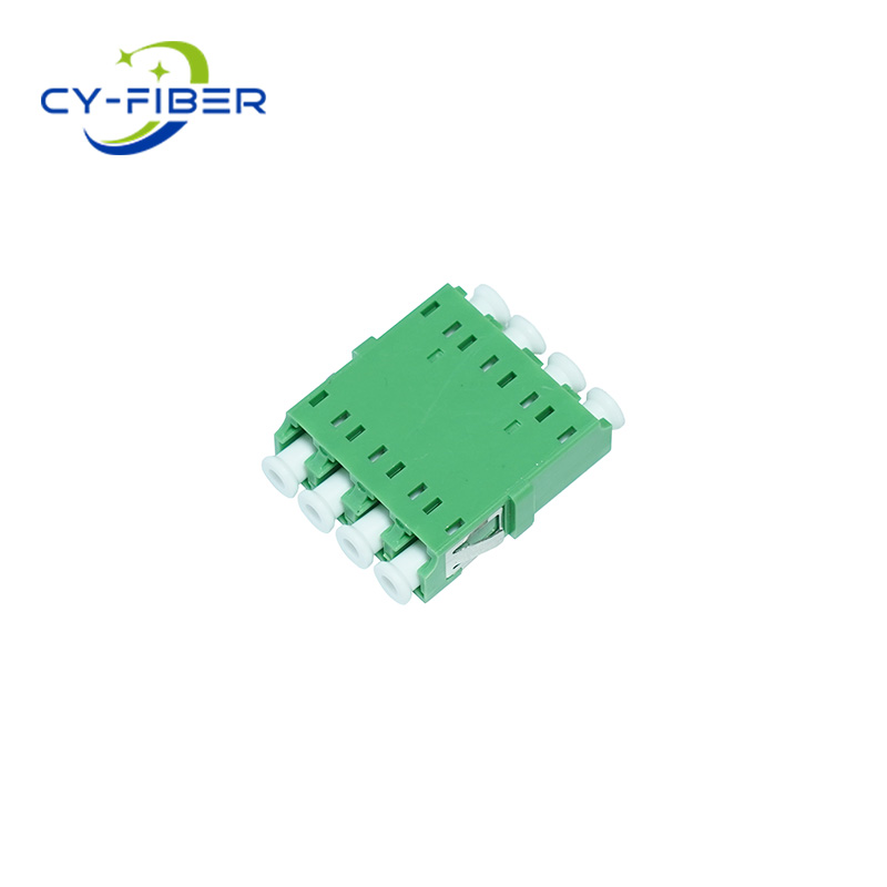 LC APC Quadruple OS2 Single Mode Fiber Optic Adapter