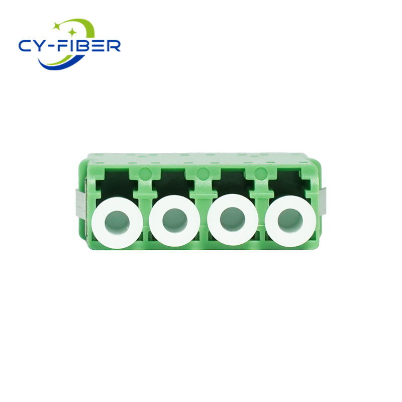 LC APC Quadruple OS2 Single Mode Fiber Optic Adapter