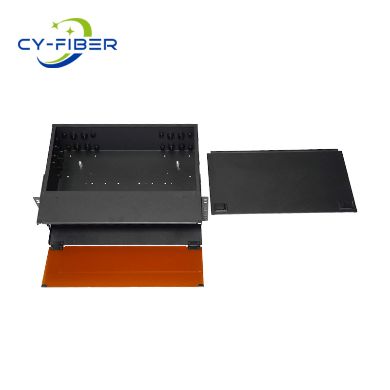 3U 288-Core Fiber Optic Distribution Box, Flip Cover Type