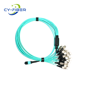 OM3 24 Cores MPO/MTP UPC to 24 FC Simplex UPC Female Multimode Branch Patch Cord,Polarity B